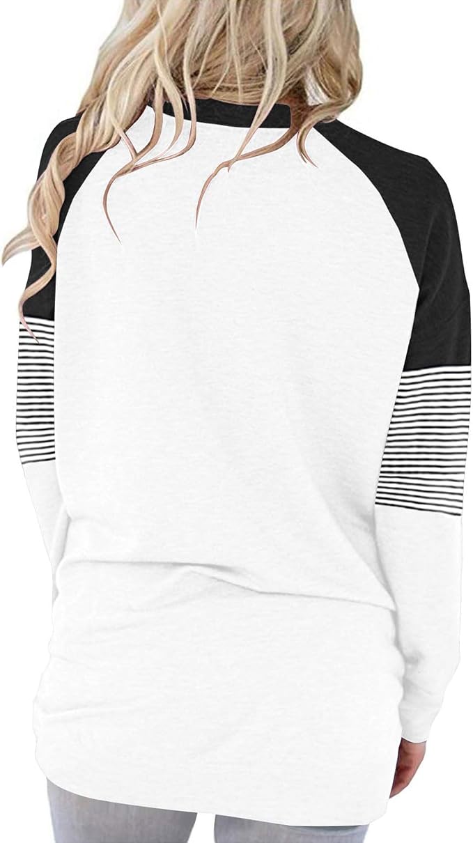 Akihoo Womens Casual Long Sleeve Tunic Tops Crew Neck Shirt Blouses - Image 2