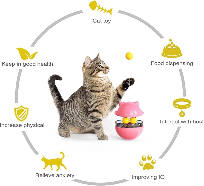 Cat Toy for Indoor Cats Wobble KittenTreat Dispensing Ball Food Dispenser - Image 3