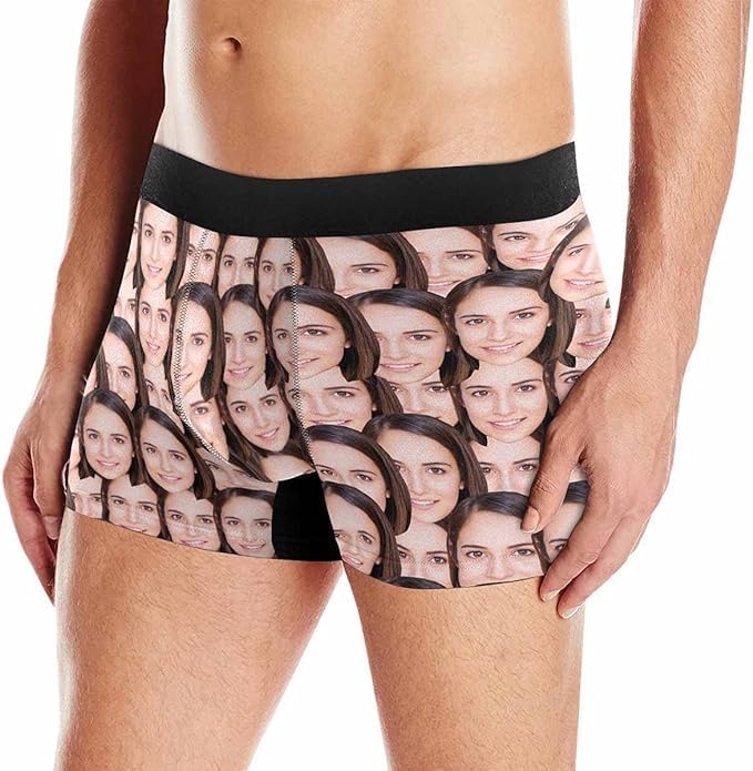 M YESCUSTOM Custom Faces Funny Short Briefs Gift - Image 4