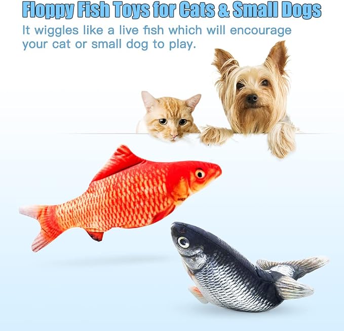 TOOGE 2 Pack 9" Floppy Fish Cat Toys - Image 3