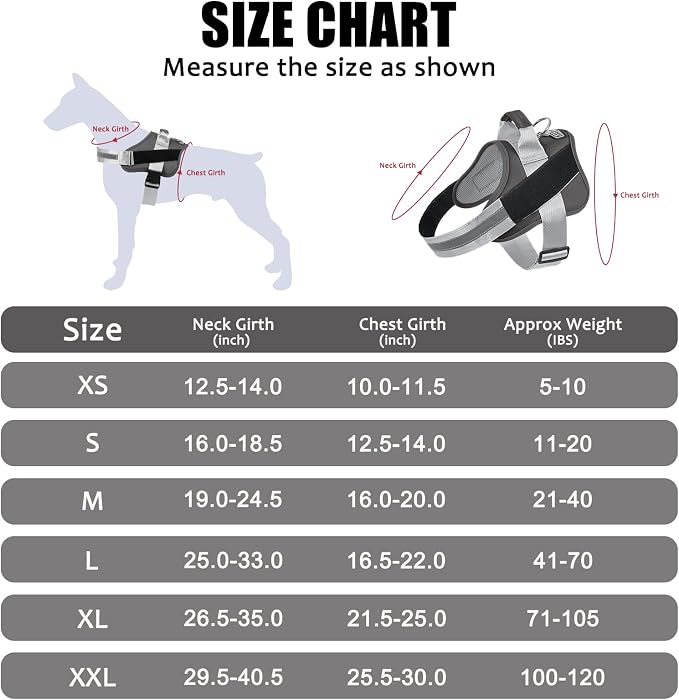 Bolux Dog Harness, No-Pull Reflective Dog Vest, Breathable Adjustable Pet - Image 4