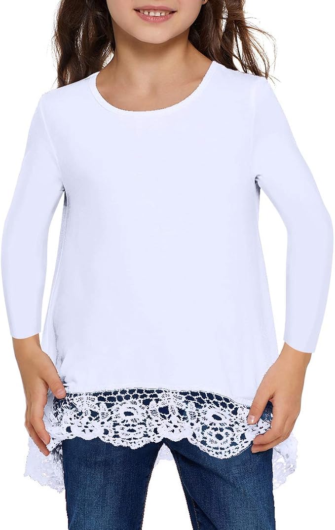storeofbaby Girls Casual Tunic Tops Short Sleeve Loose Soft Blouse T-Shirt - Image 3