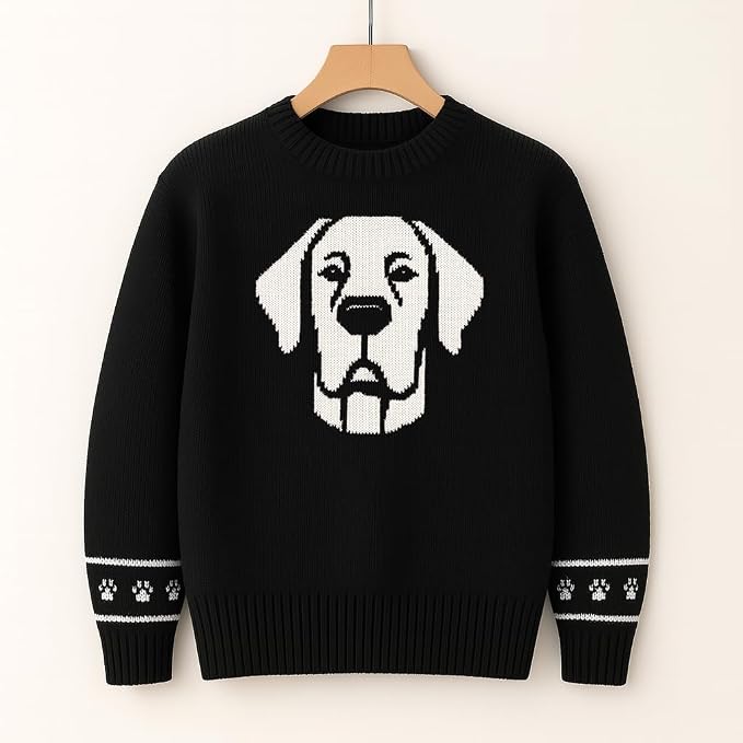 Custom Dog Knit Sweater for Women Personalized Pet Paw Print Pullover Dog Mom - Image 4