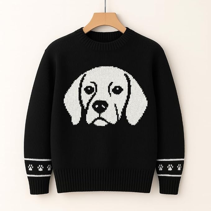 Custom Dog Knit Sweater for Women Personalized Pet Paw Print Pullover Dog Mom - Image 4