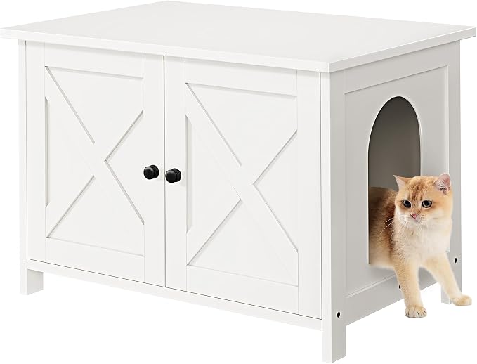 Shintenchi Cat Littler Box Enclosure, Litter Box Furniture Hidden by Shintenchi