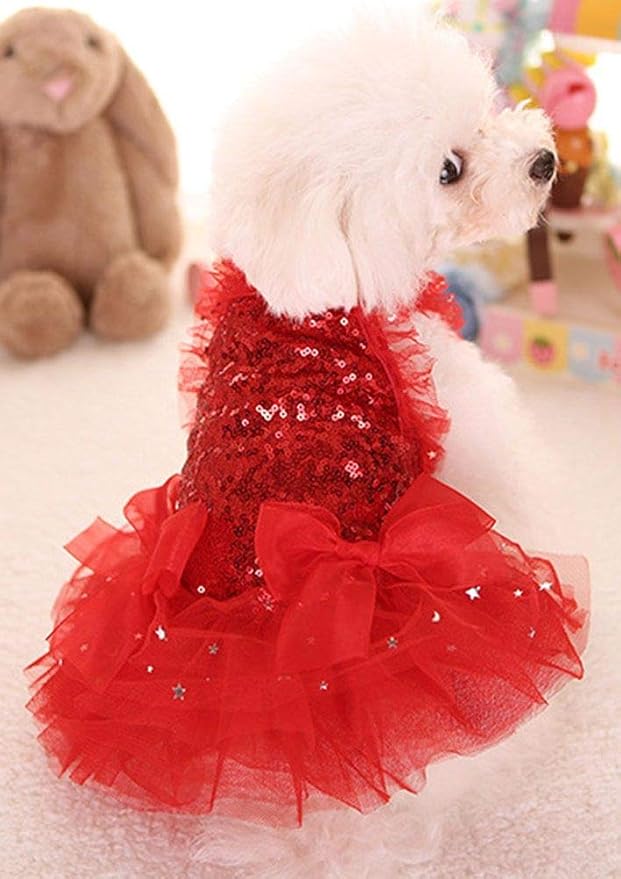 Fashion Sweet Puppy Dog Blingbling Princess Skirt Pet Dog Lace Cake Camisole - Image 4