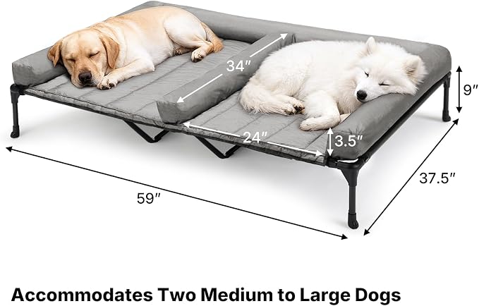 Veehoo Cooling Raised Dog Beds + Waterproof Double Dog Bed Cushion - Image 6