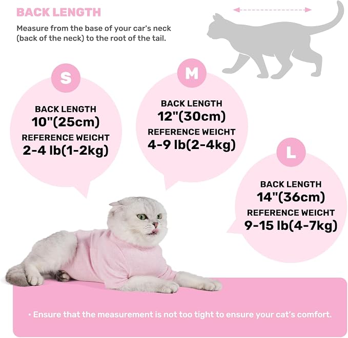 Breathable Cat Recovery Suit for Female/Male, Anti-Licking Kitten Onesie - Image 5
