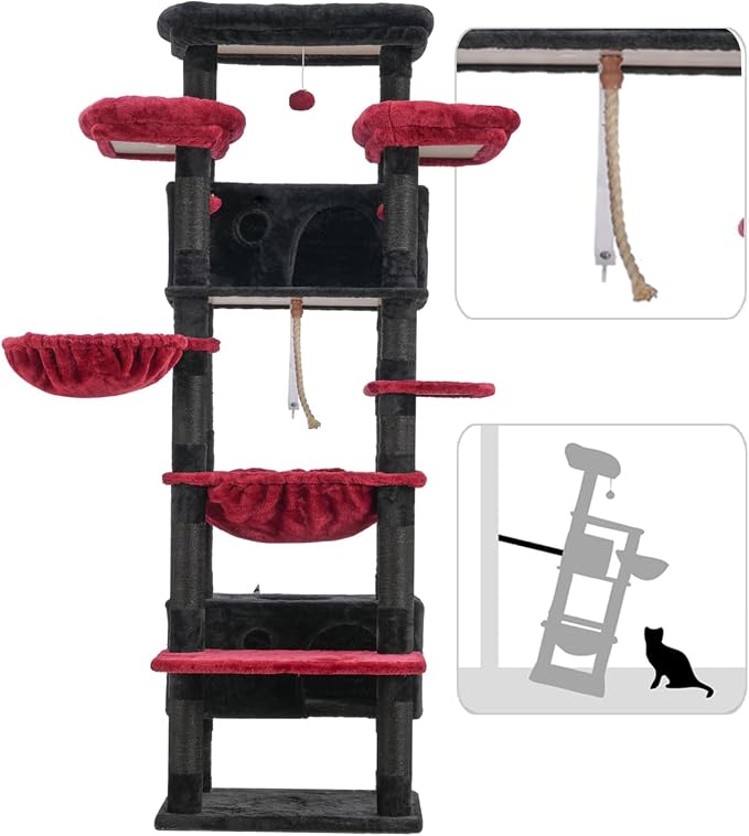 Cat Tree for Indoor Cats Large Adult, 2 Baskets, 2 Condos - Image 7