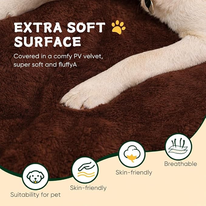 Dog Crate Pad, 42 Inch Machine Washable Plush Dog Crate Mat - Image 4