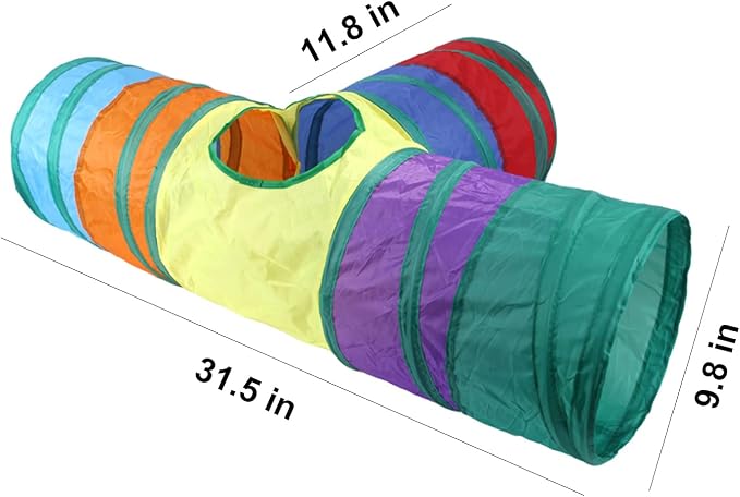 32Pcs Cat Toys Kitten Interactive Pet Toys Assortments, Foldable Rainbow Tunnel - Image 2