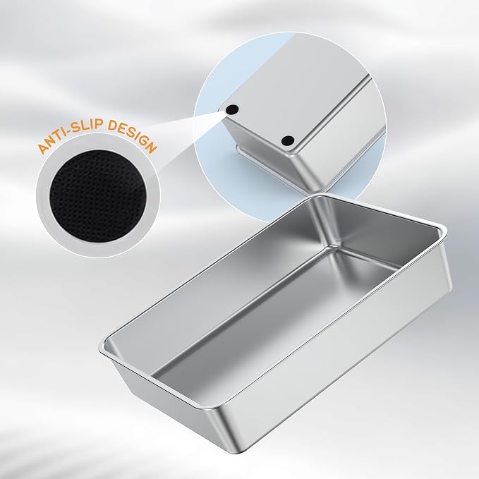 Soulbond Stainless Steel Litter Box, 27.5" L x 19.7" W x 6" H Extra Large Metal - Image 6