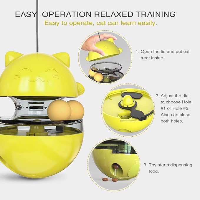 Cat Toy for Indoor Cats Wobble KittenTreat Dispensing Ball Food Dispenser - Image 5