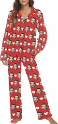 MyPupSocks Custom Face Pajamas for Women Set, Personalized Photo Long Sleepwear by MyPupSocks
