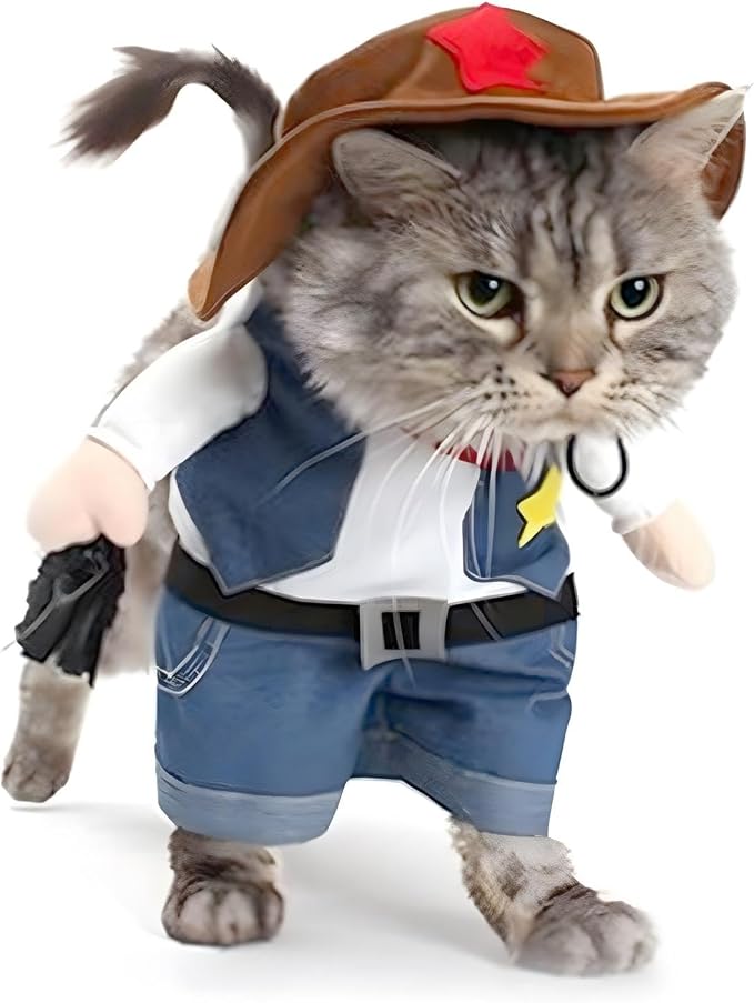 NACOCO Cowboy Costume with Hat for Cat and Small Dog by HOME