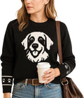 Custom Dog Knit Sweater for Women Personalized Pet Paw Print Pullover Dog Mom by GrewearFashion