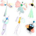 Cat Insect Feather Toys Replacement Cat Toy Wand Refills, 6 Pieces Natural by WelcometoHokoad