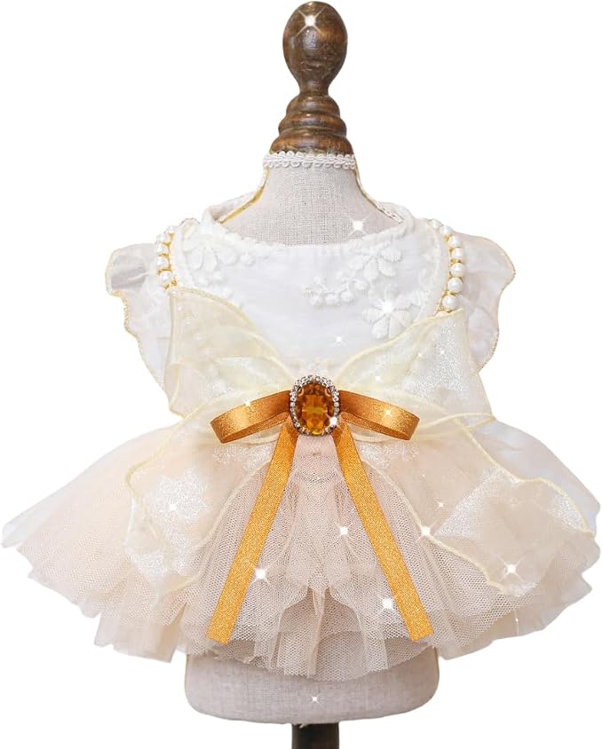 Fashion Sweet Puppy Dog Blingbling Princess Skirt Pet Dog Lace Cake Camisole by MaruPetyourkidsfriends