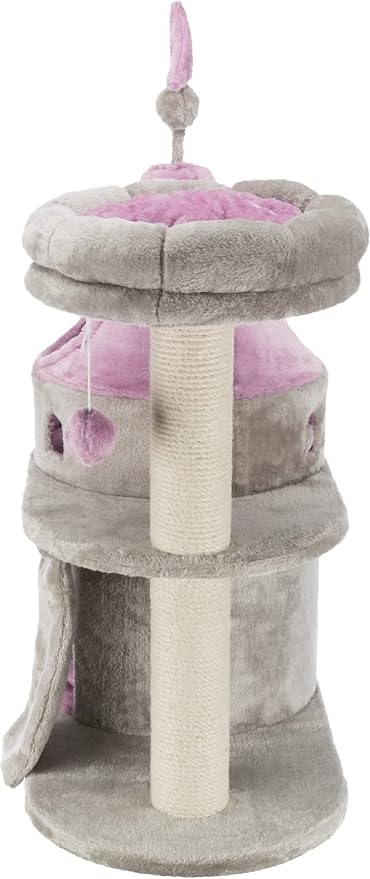 TRIXIE My Kitty Darling Castle Condo, Plush Cat Tree, Sisal Scratching Post - Image 6