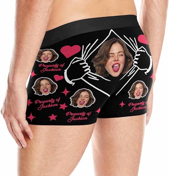 M YESCUSTOM Custom Faces Funny Short Briefs Gift - Image 4
