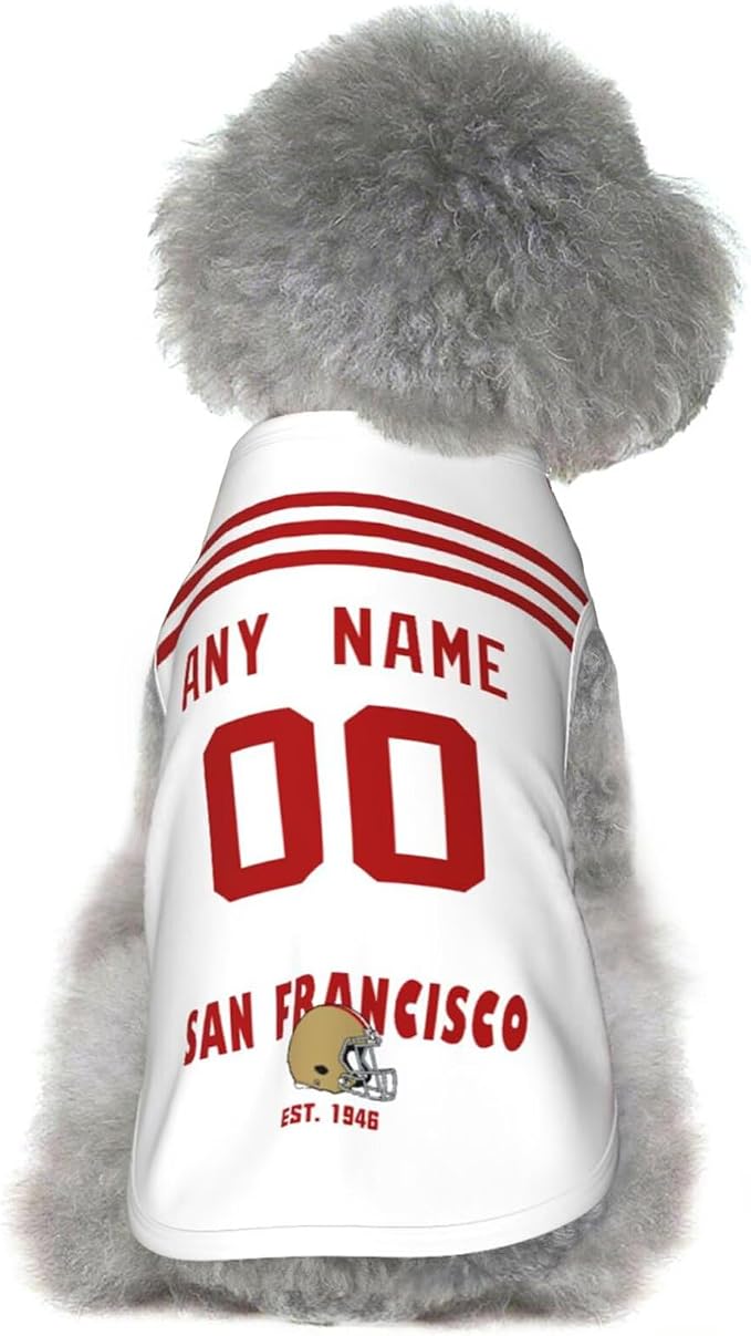 San Francisc0 Dog Clothes Jersey Pet Jersey Customized Any Name & Number S-5XL - Image 7