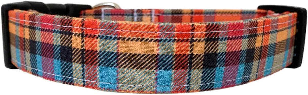 Orange Plaid Dog Collar by Collars+by+Design