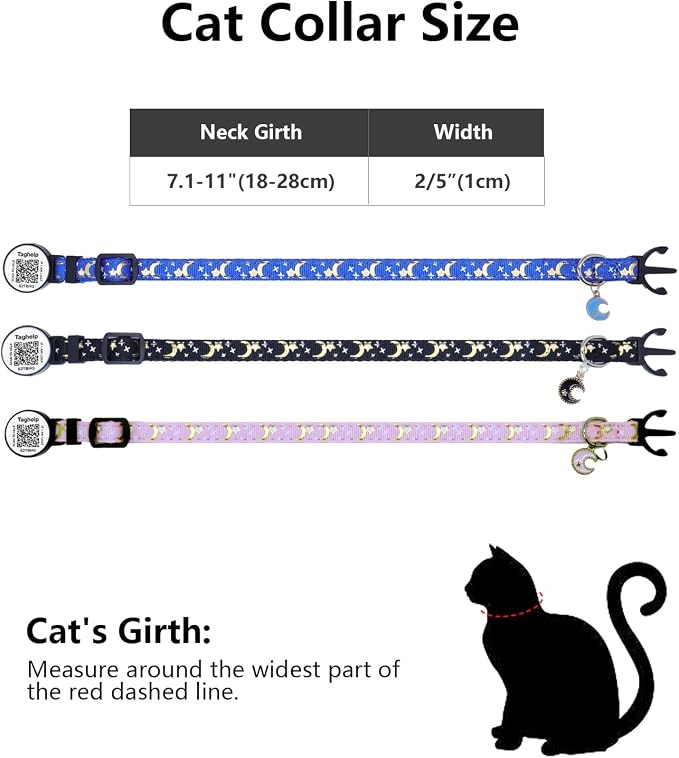 Stars and Moon AirTag Cat Collar - Image 3