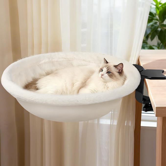 IPOW Heavy Duty Steel Frame 180° Rotating Cat Desk Bed Semi-Circular Cat Bed by IPOW