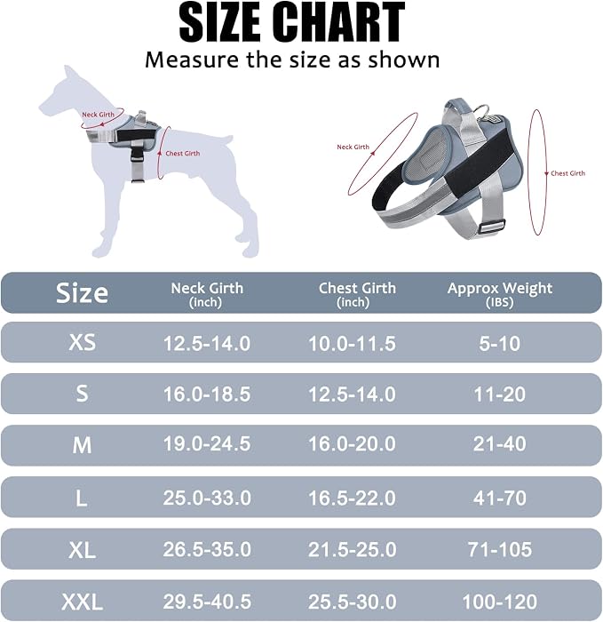 Bolux Dog Harness, No-Pull Reflective Dog Vest, Breathable Adjustable Pet - Image 4