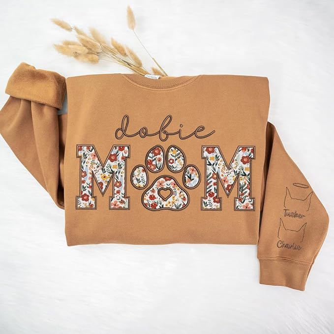 CHILLEVER Personalized Embroidered Dog Mom Sweatshirt, Dog Mama Crewneck - Image 7