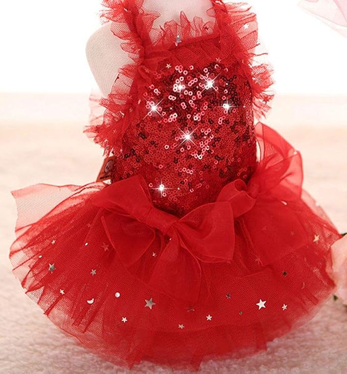Fashion Sweet Puppy Dog Blingbling Princess Skirt Pet Dog Lace Cake Camisole - Image 3