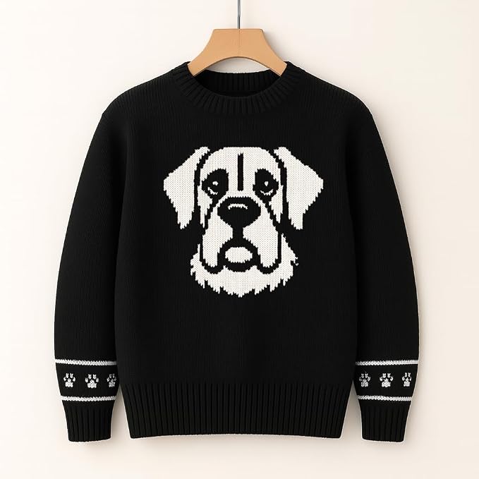 Custom Dog Knit Sweater for Women Personalized Pet Paw Print Pullover Dog Mom - Image 4