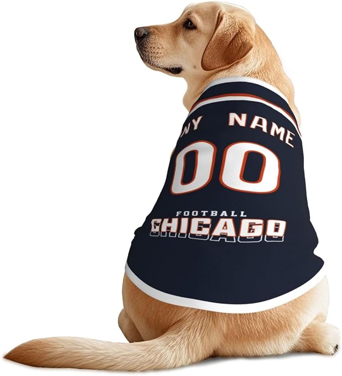 Chicago Custom Pet Jersey Dog Clothes Jersey Various Sizes Customized Any Name by EaunyVerat