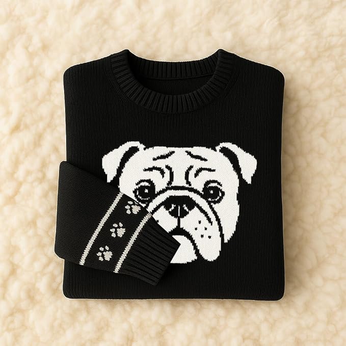 Custom Dog Knit Sweater for Women Personalized Pet Paw Print Pullover Dog Mom - Image 7