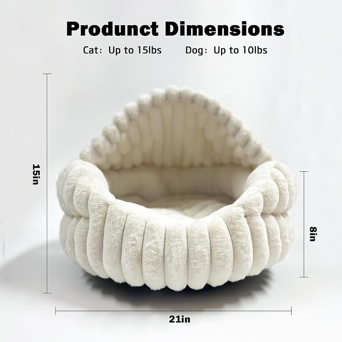 Hooded Cat Beds for Indoor Cats，Cozy Dog Cave Bed, Cozy Nook Dog Bed for Small - Image 3