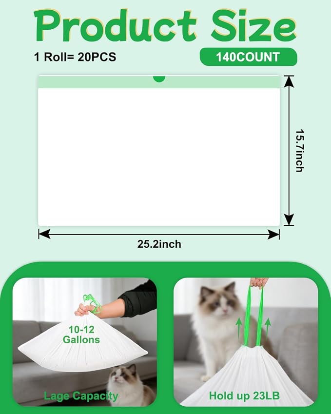 140 Count Cat Litter Box Liners Compatible - Image 2