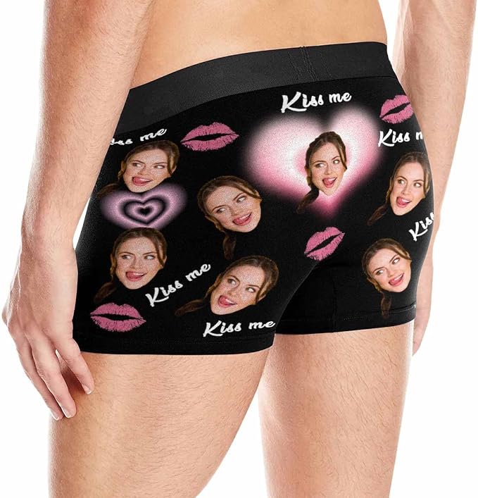 M YESCUSTOM Custom Faces Funny Short Briefs Gift - Image 3