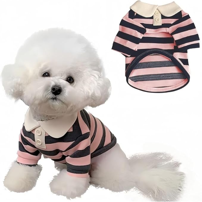 MANON ROSA Dog Clothes, Designer Boy Polo Shirt by MANONROSAPET