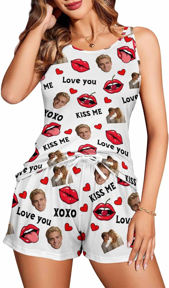 Artsadd Custom Pajamas for Women Men Family, Personalized Face Pjs Pajama Pants - Image 2
