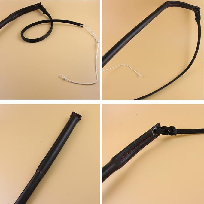 Pssopp Cowhide Dog Agitation Whip, Dog Teaser Wand Dogs Training Whip Outdoor - Image 7