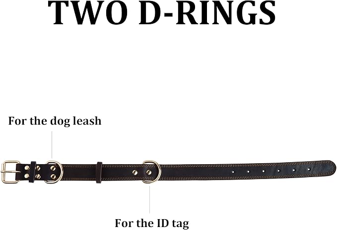 Genuine Leather Dog Collar, Heavy Duty Wide Dog Collar - Image 5