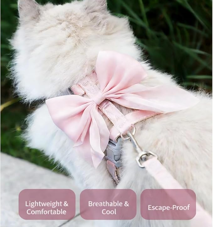 Pink Leash and Pink Bow Harness - Image 3