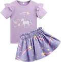 Akyzic Little Girl Skirt Outfit Two Piece Spring Summer Outfit Butterfly Dress by Akyzic