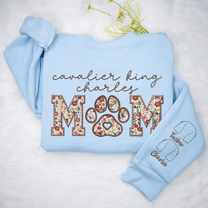 CHILLEVER Personalized Embroidered Dog Mom Sweatshirt, Dog Mama Crewneck - Image 8