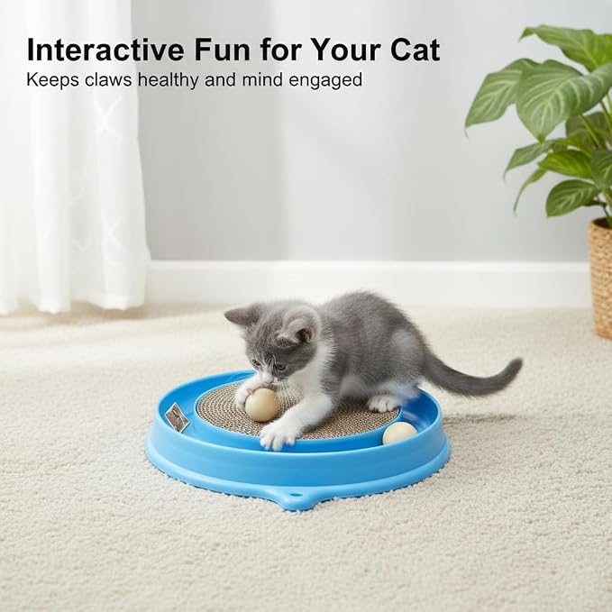 AUOON Cat Scratcher Toy with Ball Track - 3 in 1 Interactive Cat Toy - Image 7