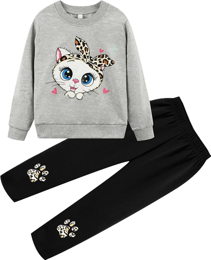 Little Girls Unicorn Outfits 2 Piece Kids Ruffle Sleeve Sweatshirt + Leggings by zarmfly