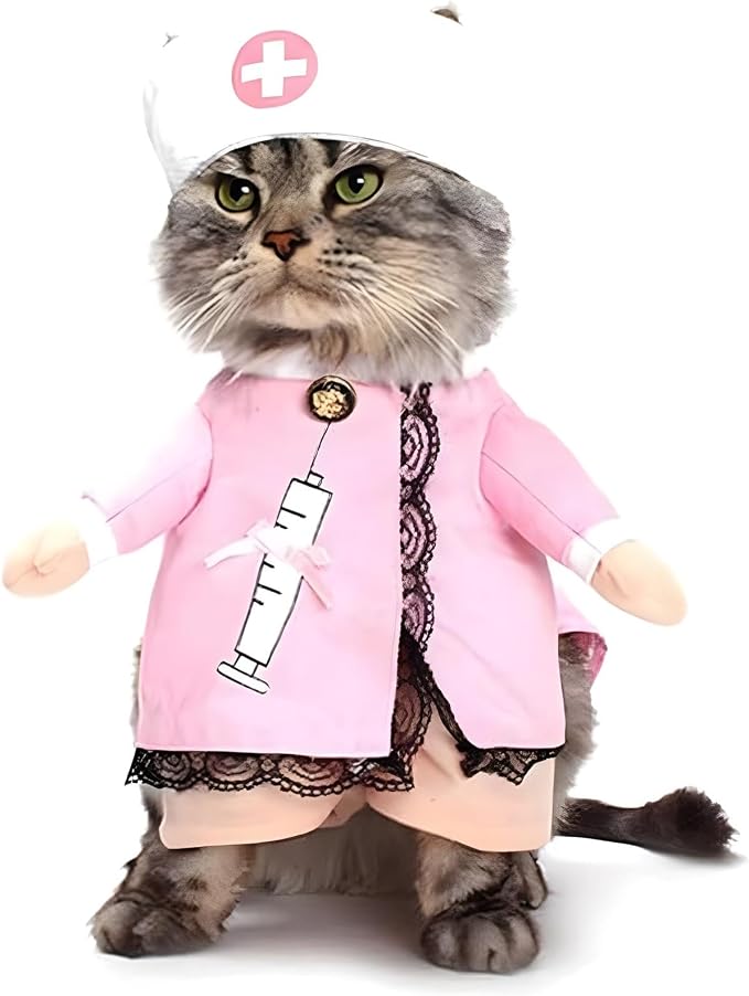 NACOCO Dog Cat Nurse Costume Pet Nurse Clothing Halloween Jeans Outfit Apparel by HOME