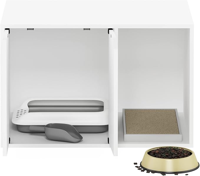 Furinno Peli Litter Box Enclosure, Solid White - Image 3