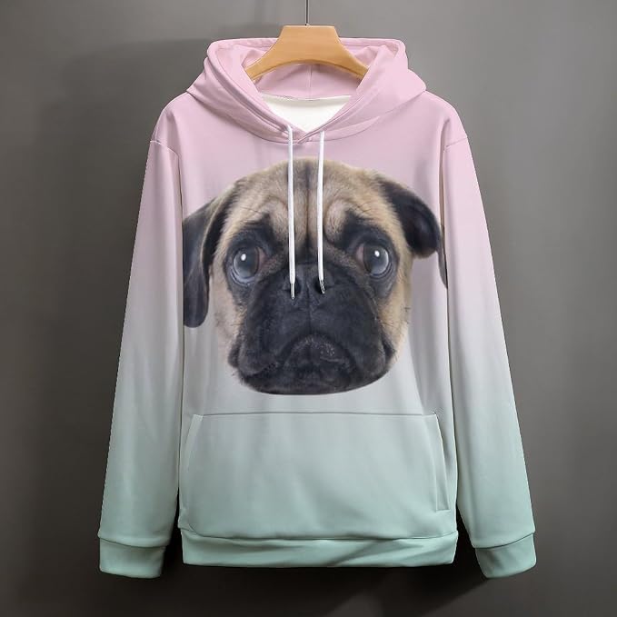 Artsadd Custom Face Unisex athletic Pockets Sweatshirt Loose Hoodie Custom - Image 5