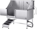 VEVOR Stainless Steel Dog Washing Station, Professional 62 inch Pet Grooming Tub w/Ramp, PE Water Filter Board, Faucet & Showerhead & Soap Holder Bathtub for Large & Medium & Small Pets (Left Door) by VEVOR